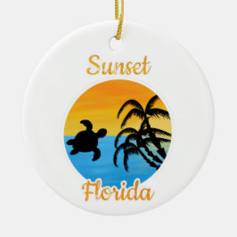 Niedlicher Sonnenuntergang in Florida Keramik Ornament