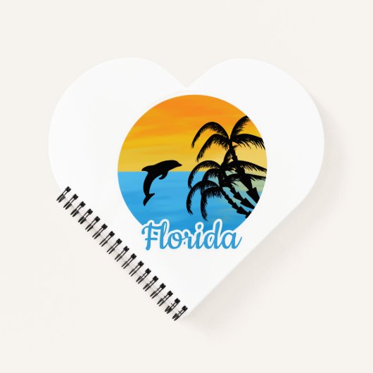 Niedlicher Sonnenuntergang in Florida mit Delphin Notizblock (Vorderseite)