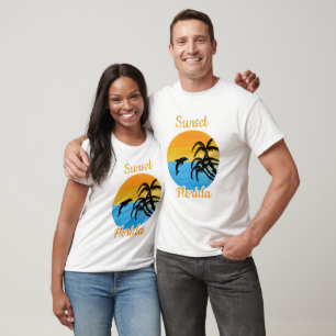 Niedlicher Sonnenuntergang in Florida mit Delphin- T-Shirt