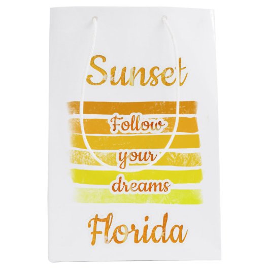 Niedlicher Sonnenuntergang in Florida Mittlere Geschenktüte (Vorderseite)