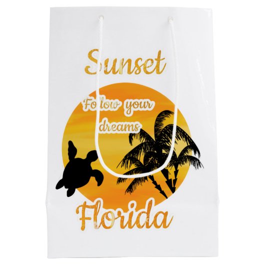 Niedlicher Sonnenuntergang in Florida Mittlere Geschenktüte (Rückseite)