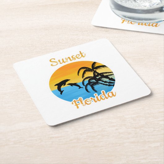 Niedlicher Sonnenuntergang in Florida Rechteckiger Pappuntersetzer (angewinkelt)