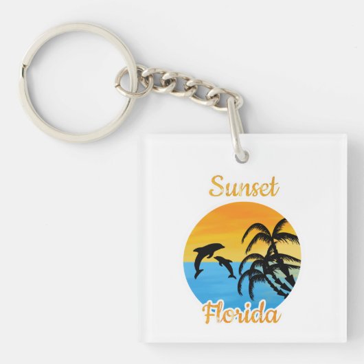 Niedlicher Sonnenuntergang in Florida Schlüsselanhänger (Vorderseite)