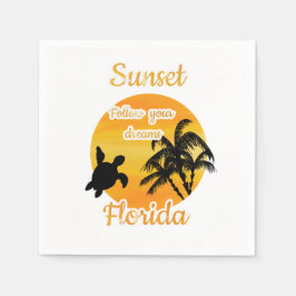 Niedlicher Sonnenuntergang in Florida Serviette