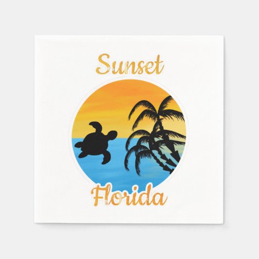 Niedlicher Sonnenuntergang in Florida Serviette (Vorderseite)