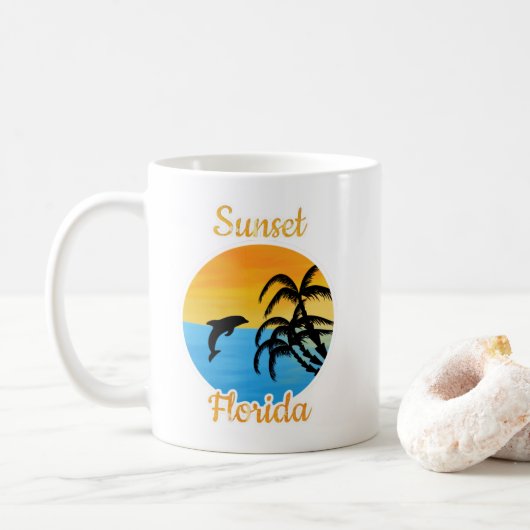 Niedlicher Sonnenuntergang in Florida Tasse (Mit Donut)