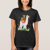 Niedlicher Sonnenuntergang Llama Eggs Basket Happy T-Shirt (Vorderseite)