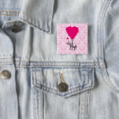 Niedlicher, sonniger Elefant und rosa Damast Button (Beispiel)