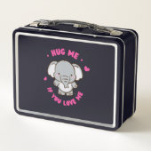 Niedlicher, sonniger und lieblicher Elefant Metall Brotdose (Rückseite)