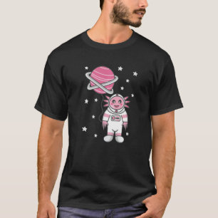 Niedlicher Space Anzug Axolotl mit Planet-Ballon T-Shirt