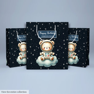 Niedlicher Space Explorer-Geschenktasche für Junge Mittlere Geschenktüte