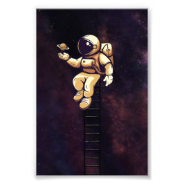 Niedlicher Spaceman Astronaut Kunstgalaxie Weltrau Fotodruck