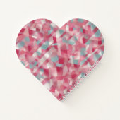 Niedlicher Spageslogan auf rosa Herz Notizblock (Rückseite)