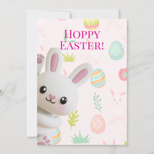 Niedlicher spähender Hase Frohe Ostern Feiertagskarte (Vorderseite)