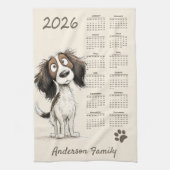 Niedlicher Spanierhund 2026 Teetuchkalender Geschirrtuch (Vertikal)