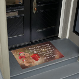 Niedlicher Spanisch Rothhut und Box Weihnachtsstem Fußmatte