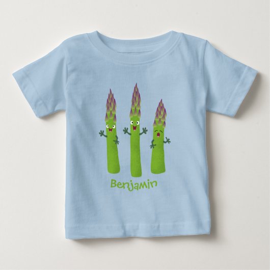 Niedlicher Spargel mit Gemüsetrio-Cartoon Baby T-shirt (Vorderseite)