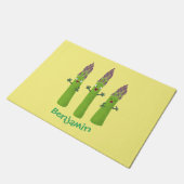 Niedlicher Spargel mit Gemüsetrio-Cartoon Fußmatte (Schrägansicht)