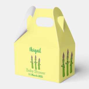 Niedlicher Spargel mit Gemüsetrio-Cartoon Geschenkschachtel