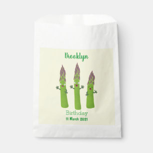 Niedlicher Spargel mit Gemüsetrio-Cartoon Geschenktütchen