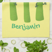 Niedlicher Spargel mit Gemüsetrio-Cartoon Geschirrtuch (Gefaltet)