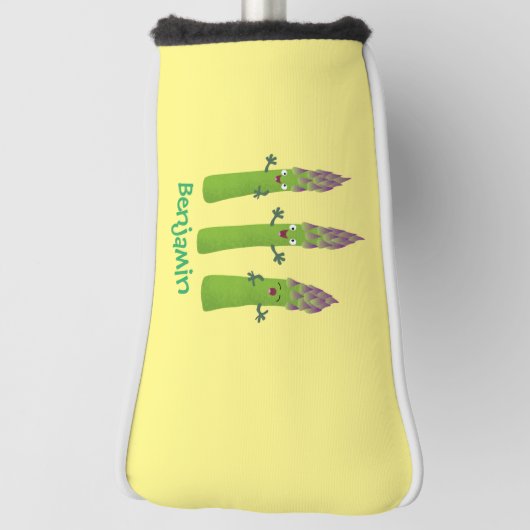 Niedlicher Spargel mit Gemüsetrio-Cartoon Golf Headcover (Rotieren 90)