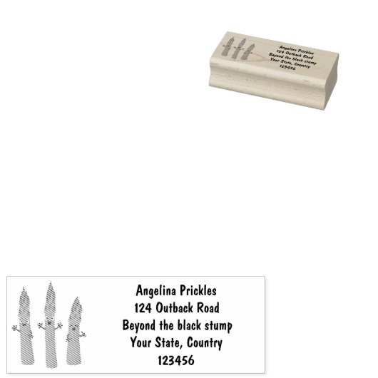 Niedlicher Spargel mit Gemüsetrio-Cartoon Gummistempel (Stempel)