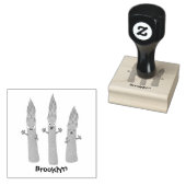Niedlicher Spargel mit Gemüsetrio-Cartoon Gummistempel (Stempel)