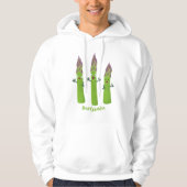Niedlicher Spargel mit Gemüsetrio-Cartoon Hoodie (Vorderseite)