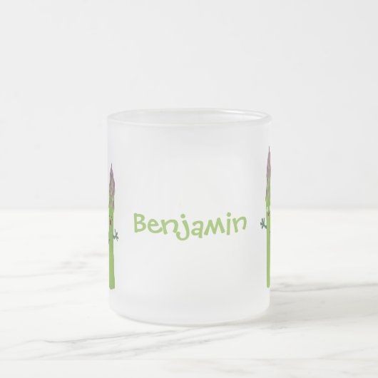 Niedlicher Spargel mit Gemüsetrio-Cartoon Mattglastasse (Mittel)