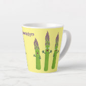 Niedlicher Spargel mit Gemüsetrio-Cartoon Milchtasse (Rechte Ecke)
