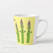 Niedlicher Spargel mit Gemüsetrio-Cartoon Milchtasse (Rechts)