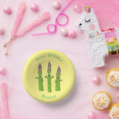 Niedlicher Spargel mit Gemüsetrio-Cartoon Pappteller (Party)