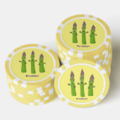 Niedlicher Spargel mit Gemüsetrio-Cartoon Pokerchips (Stapel)