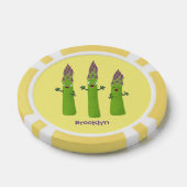 Niedlicher Spargel mit Gemüsetrio-Cartoon Pokerchips (Einzeln)
