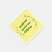 Niedlicher Spargel mit Gemüsetrio-Cartoon Serviette (Ecke)