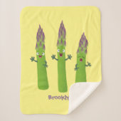 Niedlicher Spargel mit Gemüsetrio-Cartoon Sherpadecke (Vorderseite)