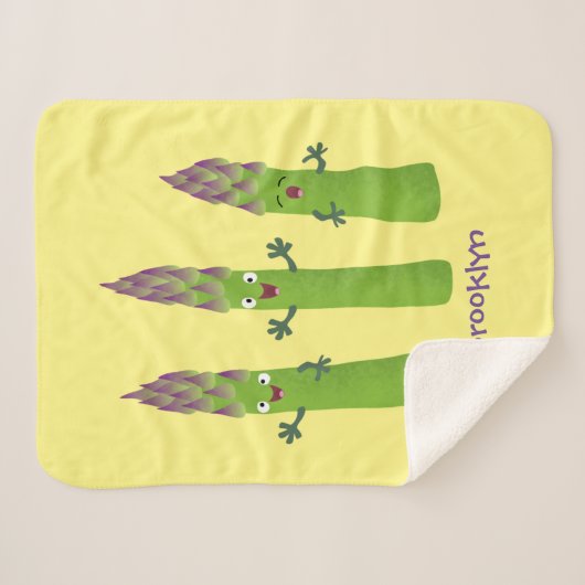 Niedlicher Spargel mit Gemüsetrio-Cartoon Sherpadecke (Vorderseite (Horizontal))