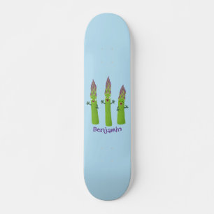 Niedlicher Spargel mit Gemüsetrio-Cartoon Skateboard