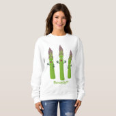 Niedlicher Spargel mit Gemüsetrio-Cartoon Sweatshirt (Vorne ganz)
