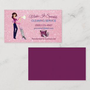 Niedlicher Sparkle Cartoon Haushaltshilfe Reinigun Visitenkarte
