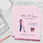 Niedlicher Sparkle Cartoon Reinigungsservice Flyer<br><div class="desc">Niedliche Sparkle Cartoon Reinigungsdienste Business Flyer.</div>