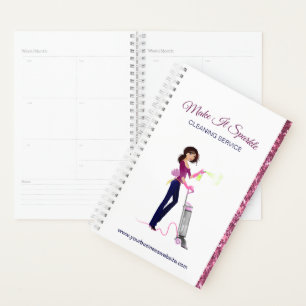Niedlicher Sparkle Cartoon Reinigungsservice Planer