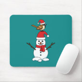 Niedlicher Sparrow auf Snowman Mousepad (Mit Mouse)