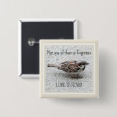 Niedlicher Sparrow Bird Foto Bibel Verse Simple Ta Button (Vorne & Hinten)