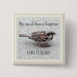 Niedlicher Sparrow Bird Foto Bibel Verse Simple Ta Button