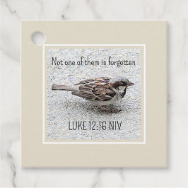 Niedlicher Sparrow Bird Foto Bibel Verse Simple Ta Geschenkanhänger