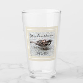 Niedlicher Sparrow Bird Foto Bibel Verse Simple Ta Glas
