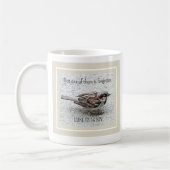 Niedlicher Sparrow Bird Foto Bibel Verse Simple Ta Kaffeetasse (Links)