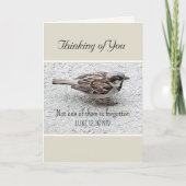 Niedlicher Sparrow Bird Foto Bibel Verse Simple Ta Karte (Vorderseite)